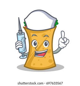 Nurse kebab wrap character cartoon