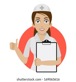 Nurse keeps blank in circle