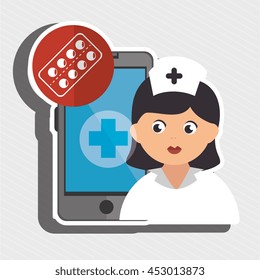 nurse and lab isolated icon design, vector illustration graphic