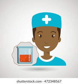 nurse laboratory chemistry vector illustration graphic eps 10