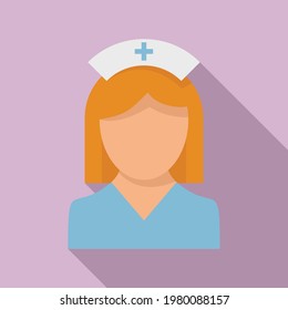 Nurse lady icon. Flat illustration of Nurse lady vector icon for web design