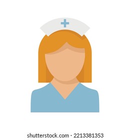 Nurse lady icon. Flat illustration of Nurse lady vector icon isolated on white background