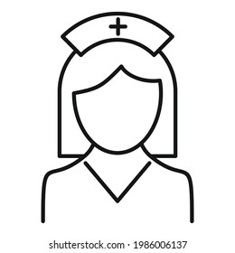 Nurse lady icon. Outline Nurse lady vector icon for web design isolated on white background