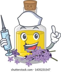 Nurse lavender oil isolated with the mascot