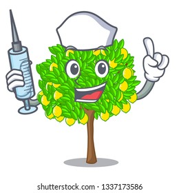 Nurse lemon tree isolated with the mascot