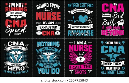 Nurse lettering typographic quotes t shirt design bundle, Nurse Custom Graphic T-shirt Design Template - Print 08 svg