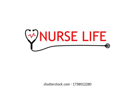 Nurse life logo concept vector illustration.