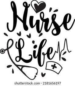 Nurse Life Svg Design Craft Cutting File