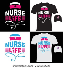 Nurse Life T-shirt Design Template