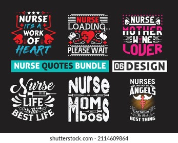  Nurse life typographic saying design bundle vector, nurses quotes design bundle vector.