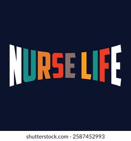 Nurse life typography pattern t-shirt