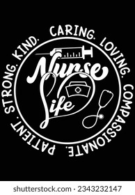Nurse life vector art design, eps file. design file for t-shirt. SVG, EPS cuttable design file