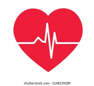 Nurse life vector design with red heart and heartbeat