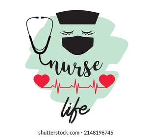Nurse life vector design with stethoscope