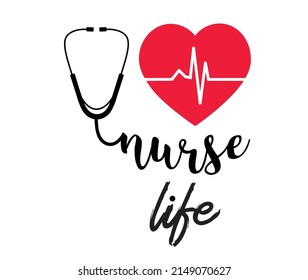 Nurse life vector design with stethoscope