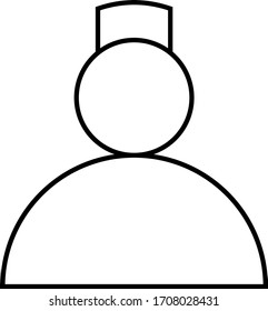 Icono vectorial de icono de línea de enfermería. enfermera del hospital que da tratamiento al paciente.