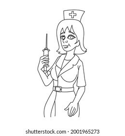 Nurse Line Drawing Clip Art 