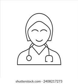 Ilustración vectorial de líneas de enfermería