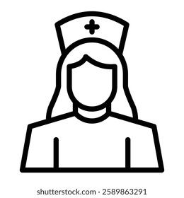 Nurse Line Icon Design For Personal And Commercial Use