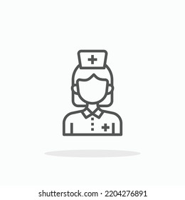 Nurse line icon. Editable stroke and pixel perfect. Can be used for digital product, presentation, print design and more.