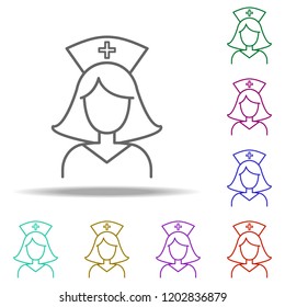 nurse line icon. Elements of Medicine in multi color style icons. Simple icon for websites, web design, mobile app, info graphics