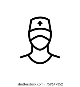 Nurse line icon. High quality black outline logo for web site design and mobile apps. Vector illustration on a white background.