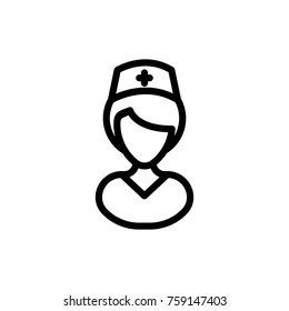 Nurse line icon. High quality black outline logo for web site design and mobile apps. Vector illustration on a white background.