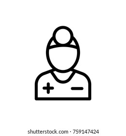 Nurse line icon. High quality black outline logo for web site design and mobile apps. Vector illustration on a white background.