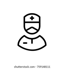 Nurse line icon. High quality black outline logo for web site design and mobile apps. Vector illustration on a white background.