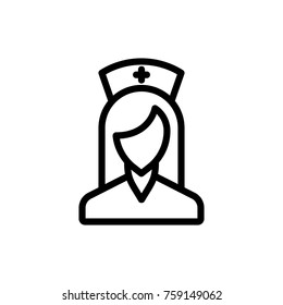 Nurse line icon. High quality black outline logo for web site design and mobile apps. Vector illustration on a white background.