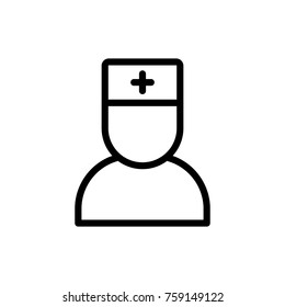 Nurse line icon. High quality black outline logo for web site design and mobile apps. Vector illustration on a white background.
