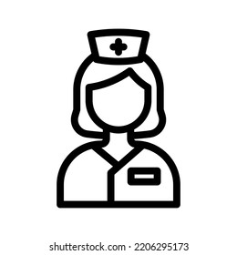 nurse line icon illustration vector graphic 