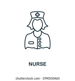 Symbol der Krankenversicherungslinie. Dünne Stilelemente aus der Medizin-Symbolsammlung. Leitbild der Krankenschwester