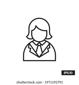 Nurse Line Icon Vector. Doctor Icon or logo isolated sign symbol vector illustration
