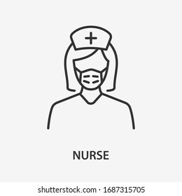 Nurse line icon. Vector illustration on white background.