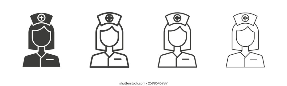 nurse line icon vector illustration set.
