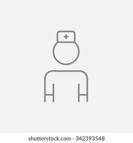 Nurse line icon for web, mobile and infographics. Vector dark grey icon isolated on light grey background.