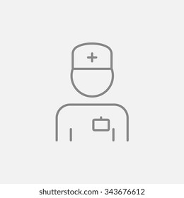 Nurse line icon for web, mobile and infographics. Vector dark grey icon isolated on light grey background.