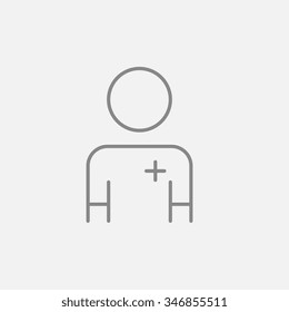 Nurse line icon for web, mobile and infographics. Vector dark grey icon isolated on light grey background.