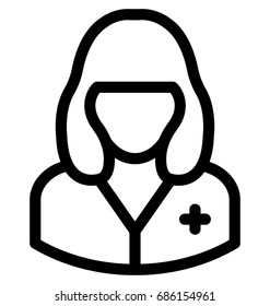 Nurse Line Vector Icon 
