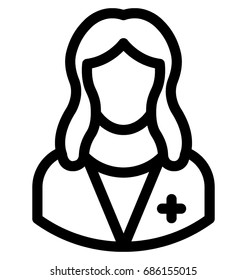 Nurse Line Vector Icon 
