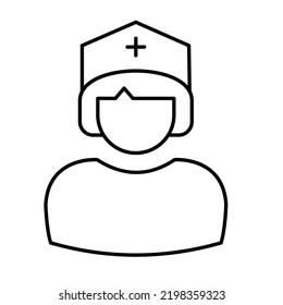 Nurse Line Vector Icon easily modified

