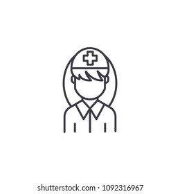 Nurse linear icon concept. Nurse line vector sign, symbol, illustration.