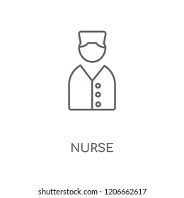 Nurse linear icon. Nurse concept stroke symbol design. Thin graphic elements vector illustration, outline pattern on a white background, eps 10.