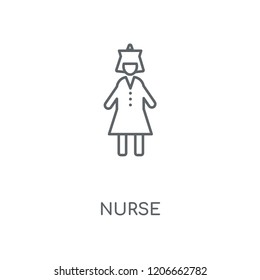 Nurse linear icon. Nurse concept stroke symbol design. Thin graphic elements vector illustration, outline pattern on a white background, eps 10.