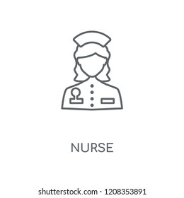 Nurse linear icon. Nurse concept stroke symbol design. Thin graphic elements vector illustration, outline pattern on a white background, eps 10.