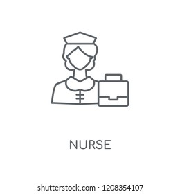 Nurse linear icon. Nurse concept stroke symbol design. Thin graphic elements vector illustration, outline pattern on a white background, eps 10.