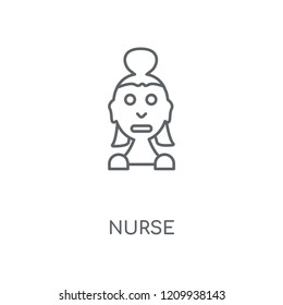 Nurse linear icon. Nurse concept stroke symbol design. Thin graphic elements vector illustration, outline pattern on a white background, eps 10.