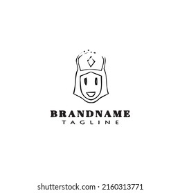 nurse logo cartoon template icon design black modern vector illustration