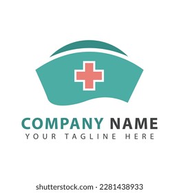 Nurse logo vector design. Nurse hat icon. Simple flat style design.